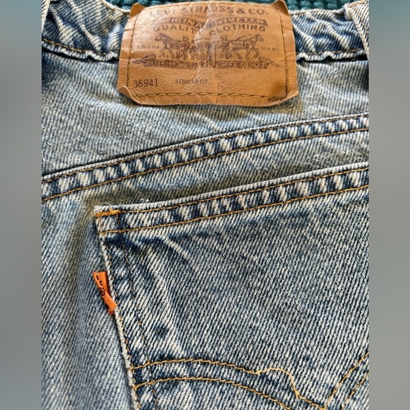 VTG Levi’s 941 Orange Tab High Waisted Denim Shorts Sz 8 Reg Fit Cut Offs - Picture 4 of 9